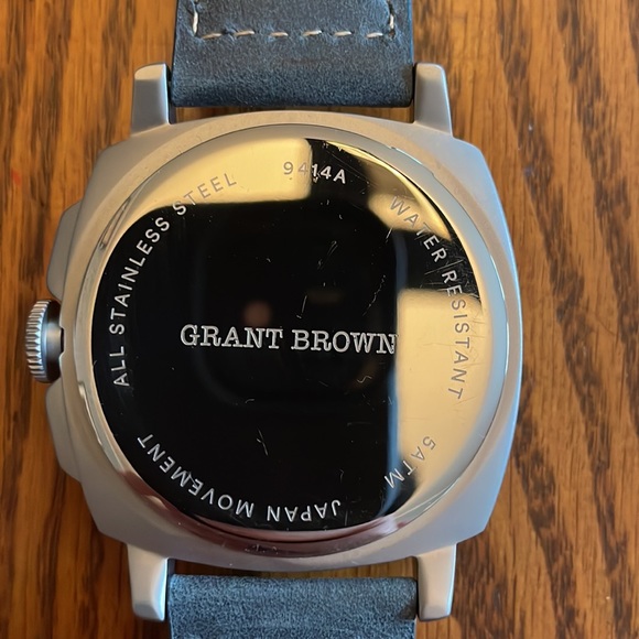 GRANT BROWN trekker GB9414A mens watch, gray leather band, - Picture 4 of 6